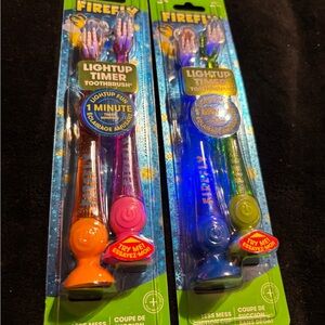 Firefly Lightup Timer Toothbrush Set - Pink and Blue. & Blue & green. Set of 4